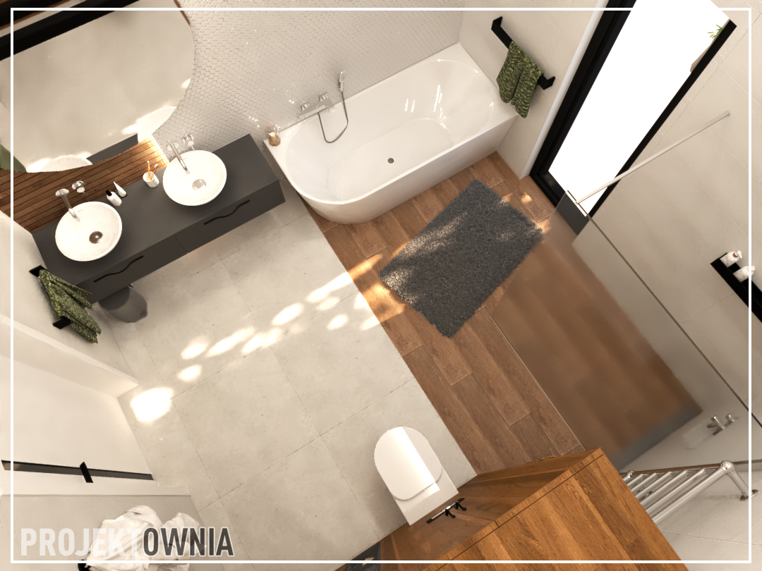 łazienka z logo